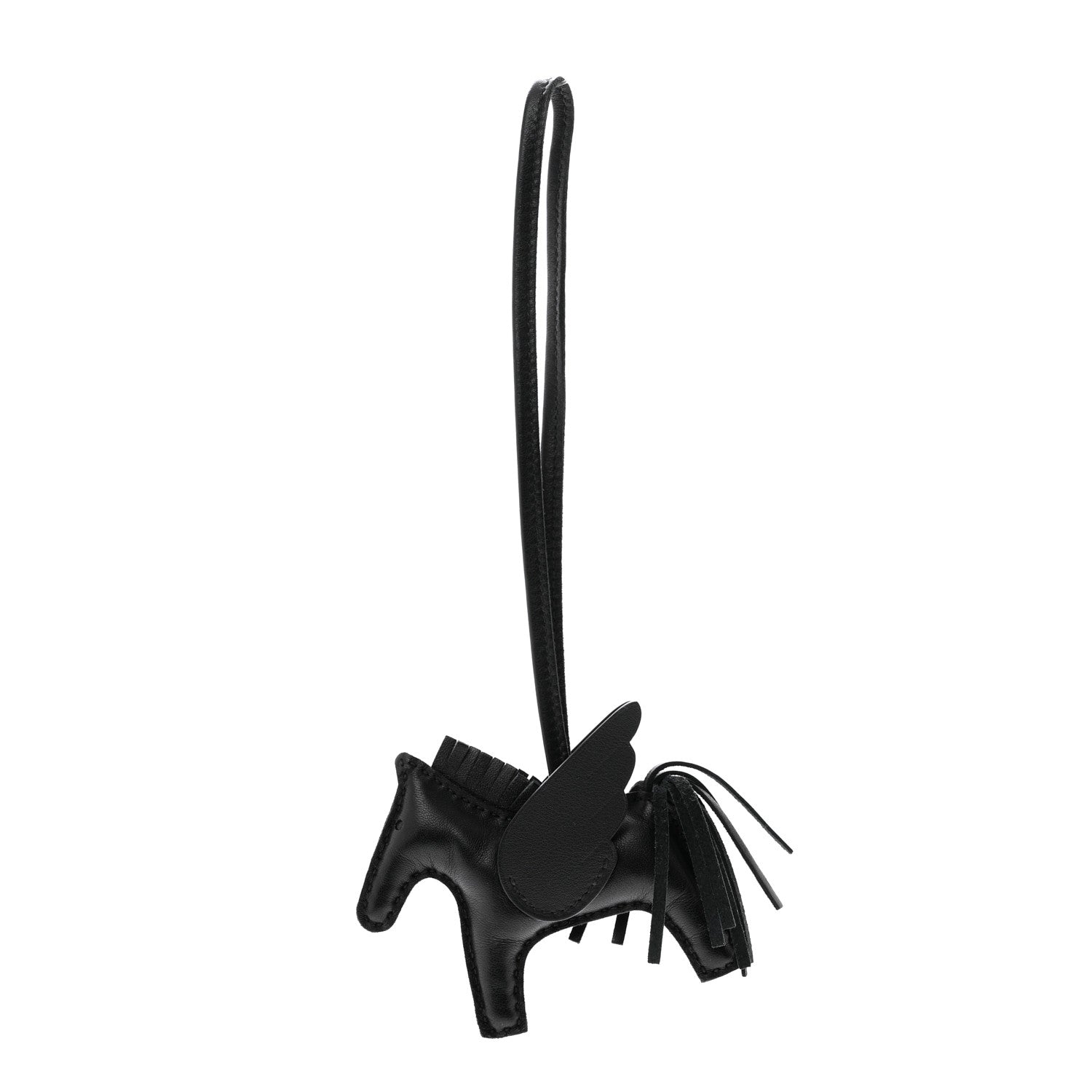 Hermes Milo Lambskin Grigri Rodeo Pegase Horse Bag Charm PM So Black 1 of 5