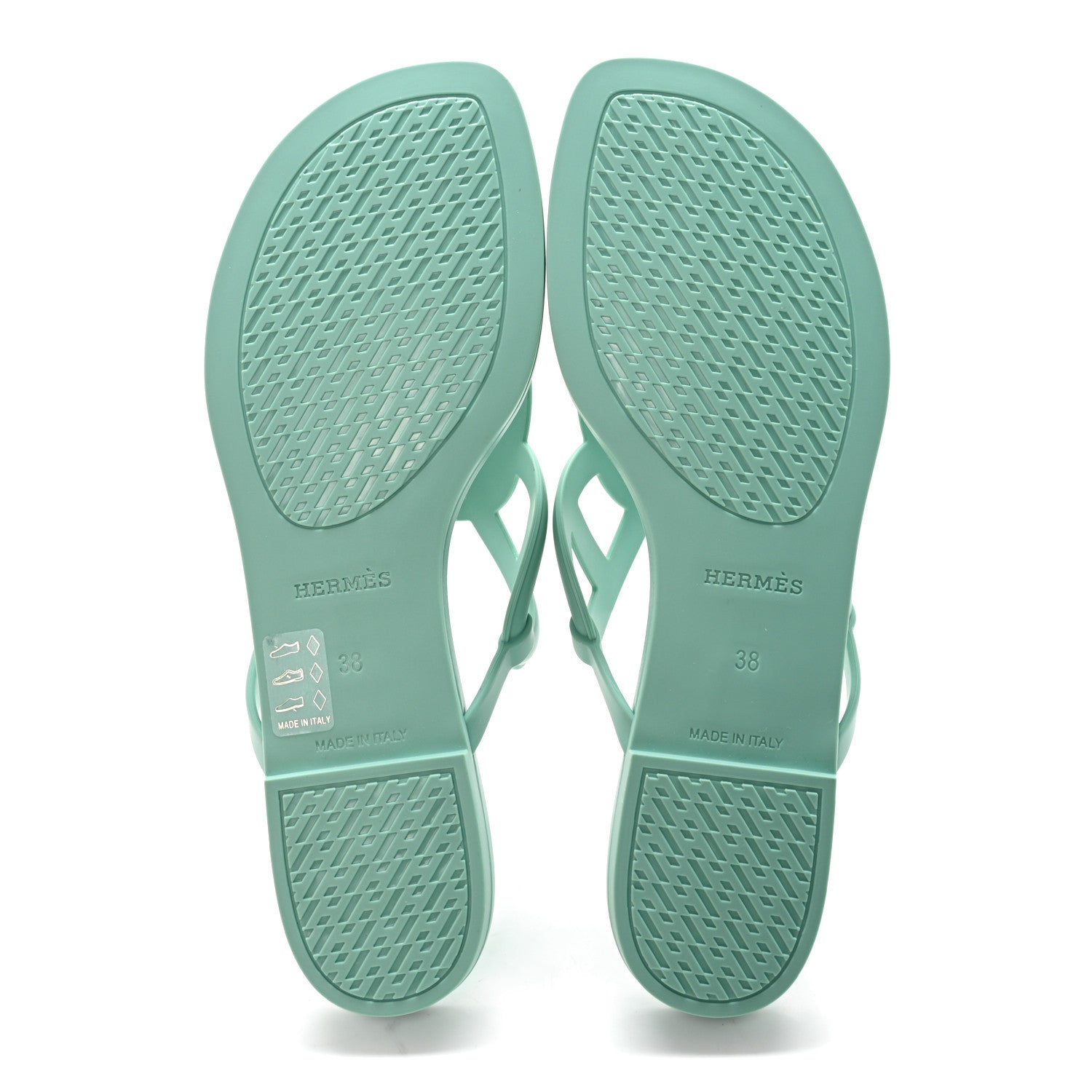 Hermes Rubber Womens Egerie Sandals 38 Vert Embrun 5 of 9