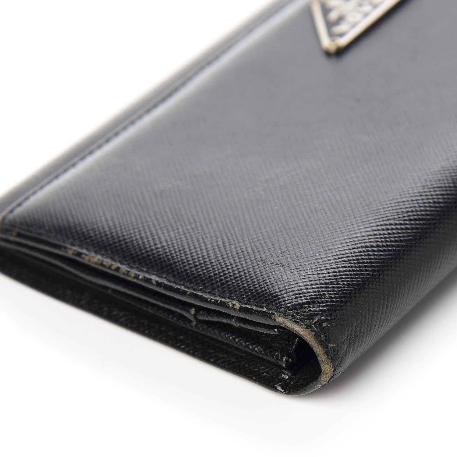 Prada Saffiano Continental Flap Wallet Black 9 of 10