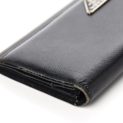 Prada Saffiano Continental Flap Wallet Black 9 of 10