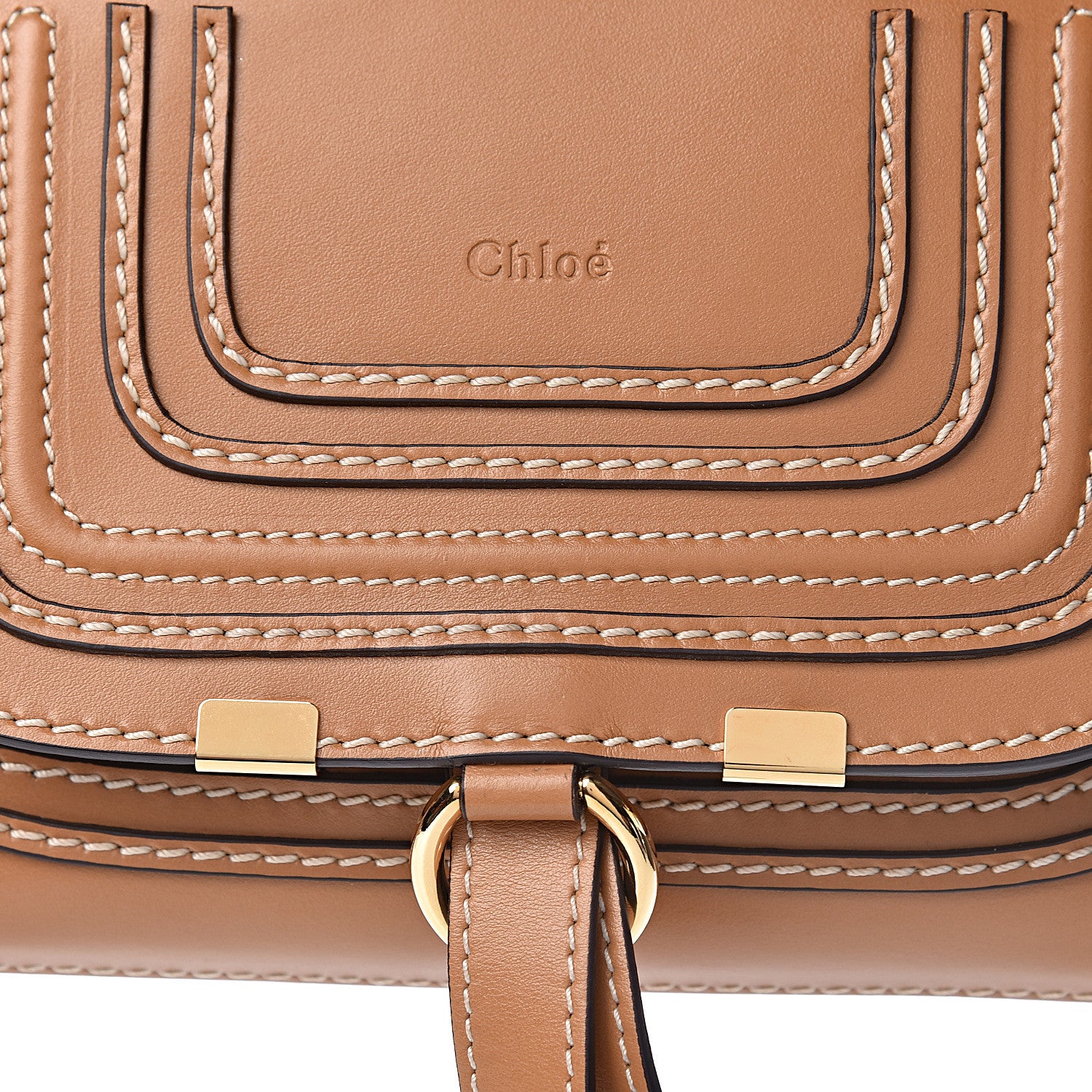Chloe Shiny Calfskin Small Marcie Saddle Shoulder Bag Autumnal Brown 10 of 10