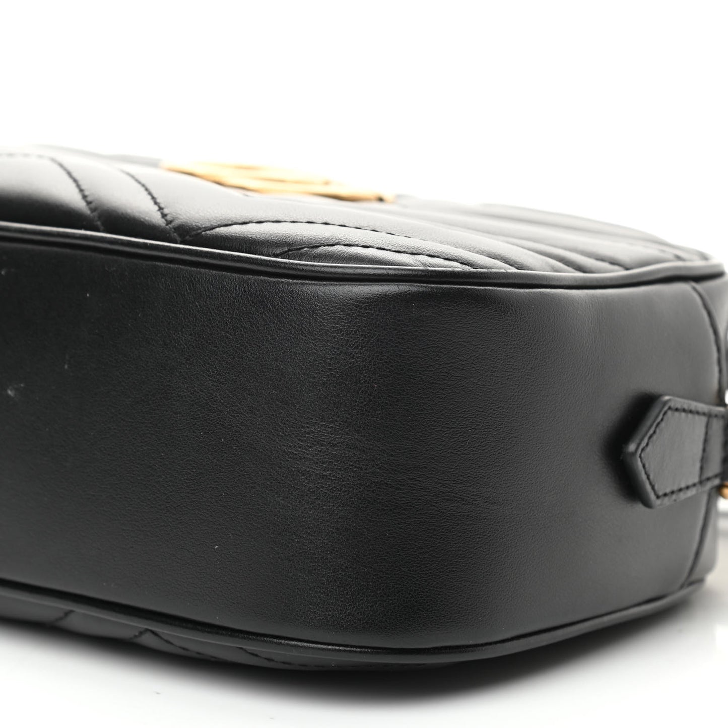 Calfskin Matelasse Small GG Marmont Chain Shoulder Bag Black