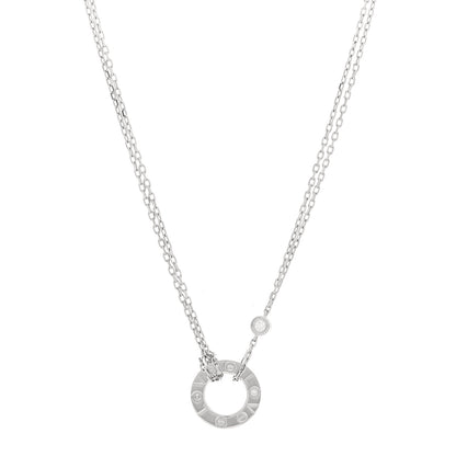 Cartier 18K White Gold 2 Diamond LOVE Necklace 1 of 4