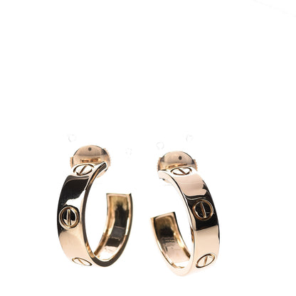 Cartier 18K Yellow Gold 5.5mm LOVE Hoop Earrings 1 of 5
