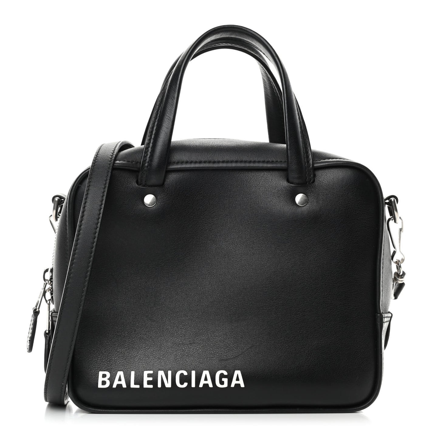 Shiny Day Calfskin XS Triangle Square Bag Black