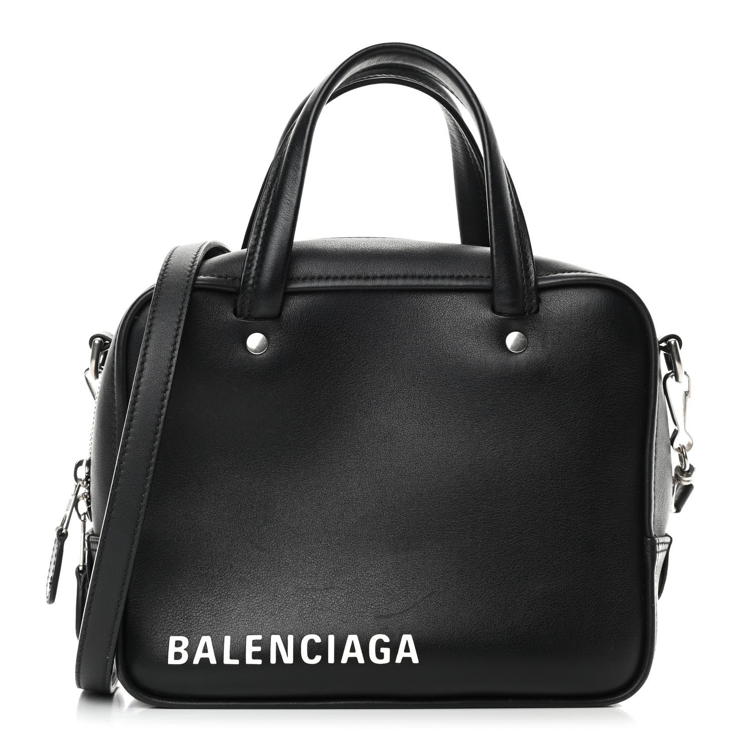 Balenciaga Shiny Day Calfskin XS Triangle Square Bag Black 1 of 8