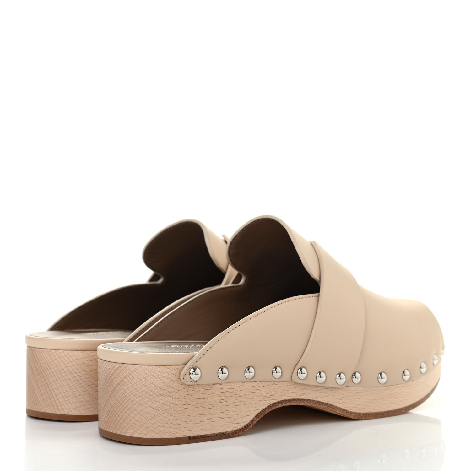 Hermes Calfskin Calya Mules 37 Hetre 4 of 8