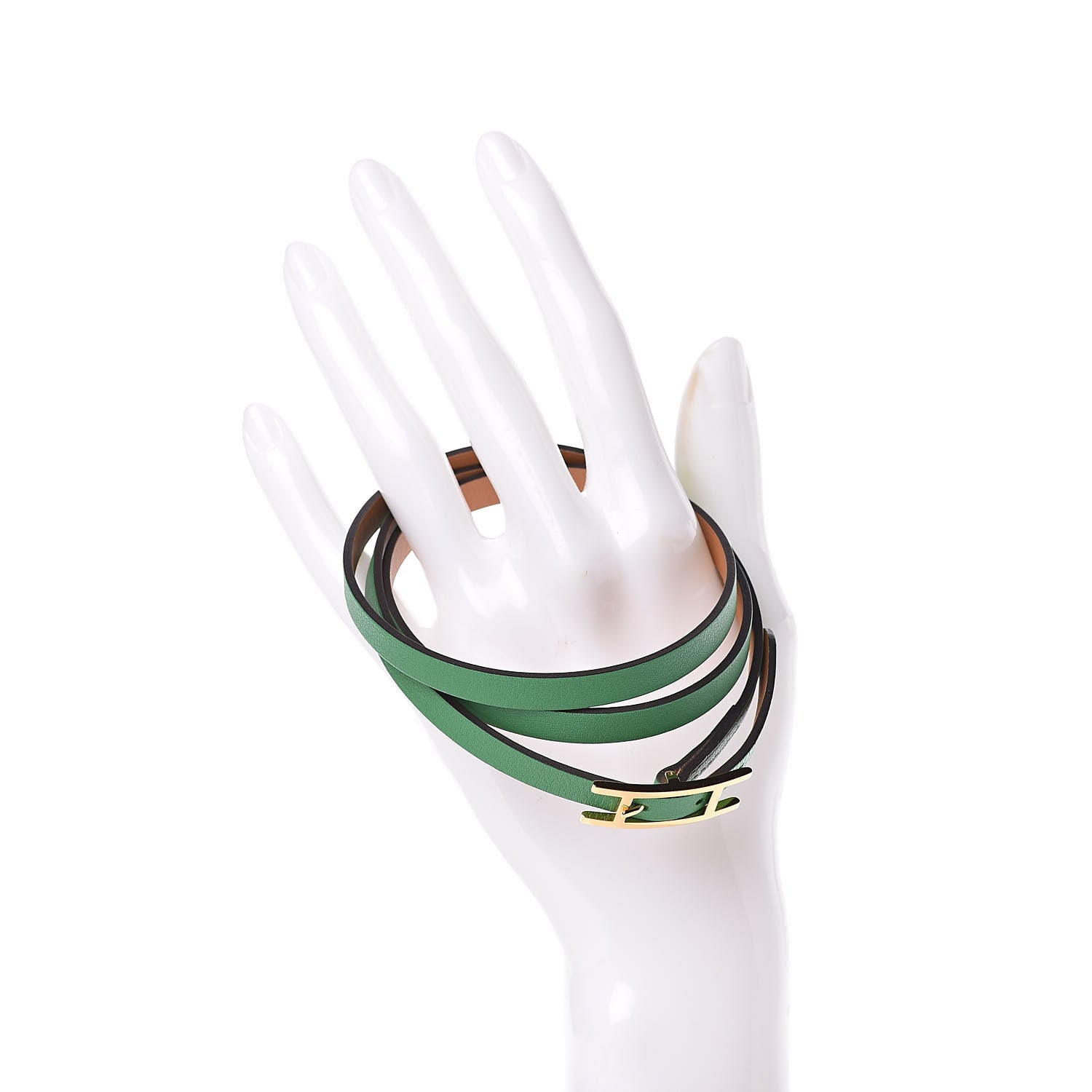 Hermes Swift Hapi 3 MM Triple Tour Wrap Bracelet M Bambou 2 of 6