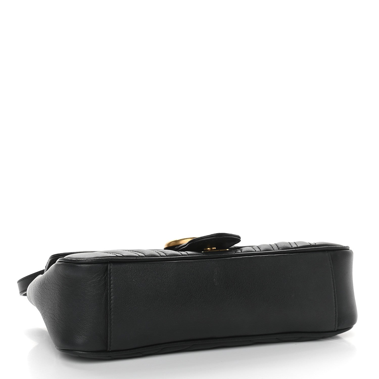 Gucci Calfskin Matelasse Small GG Marmont Shoulder Bag Black 4 of 10