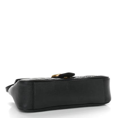 Gucci Calfskin Matelasse Small GG Marmont Shoulder Bag Black 4 of 10