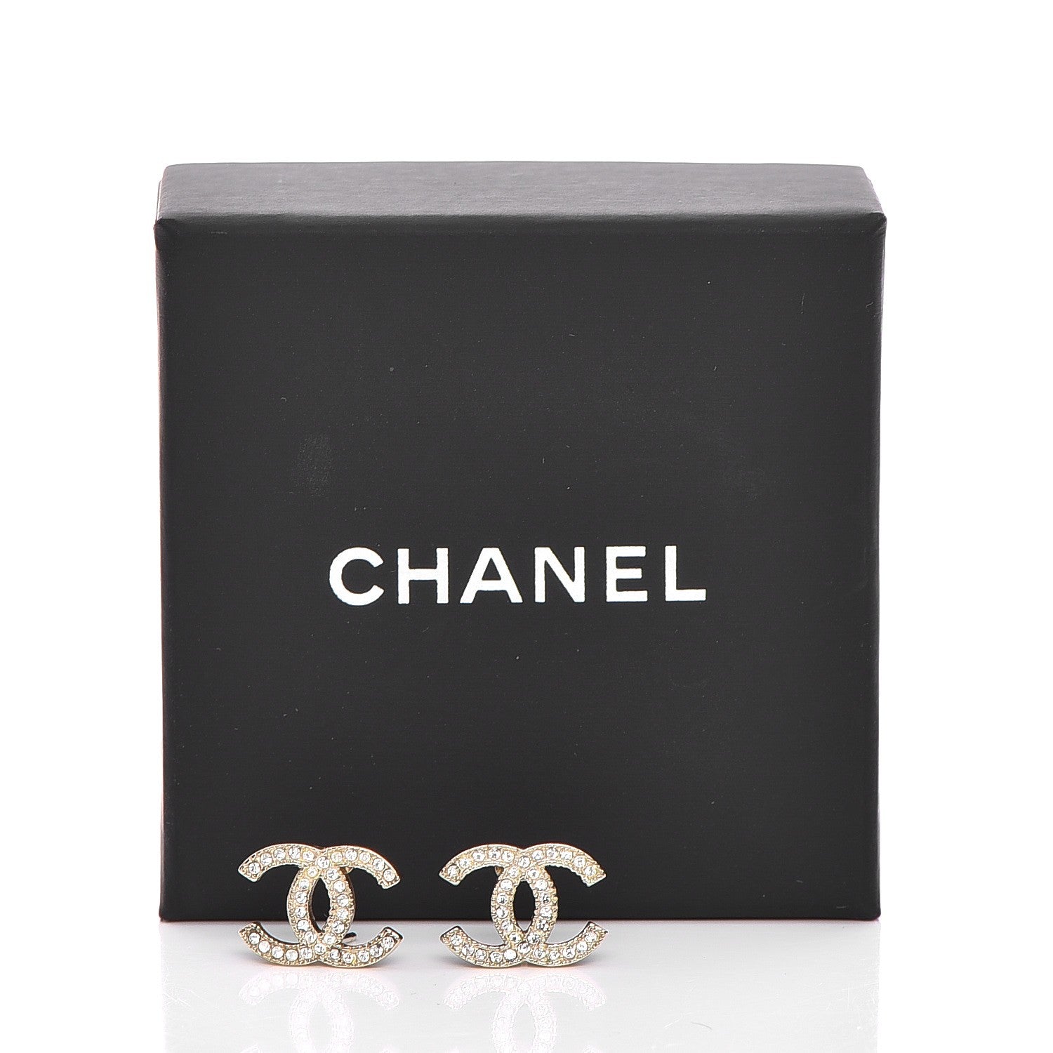Chanel Crystal CC Earrings Gold 5 of 5