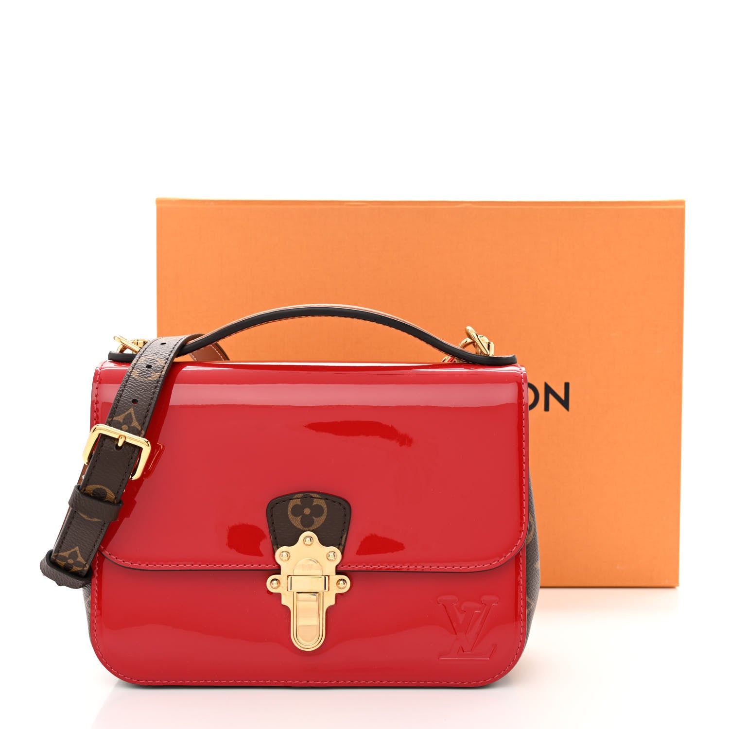 Louis Vuitton Patent Calfskin Monogram Cherrywood BB Scarlet 13 of 13