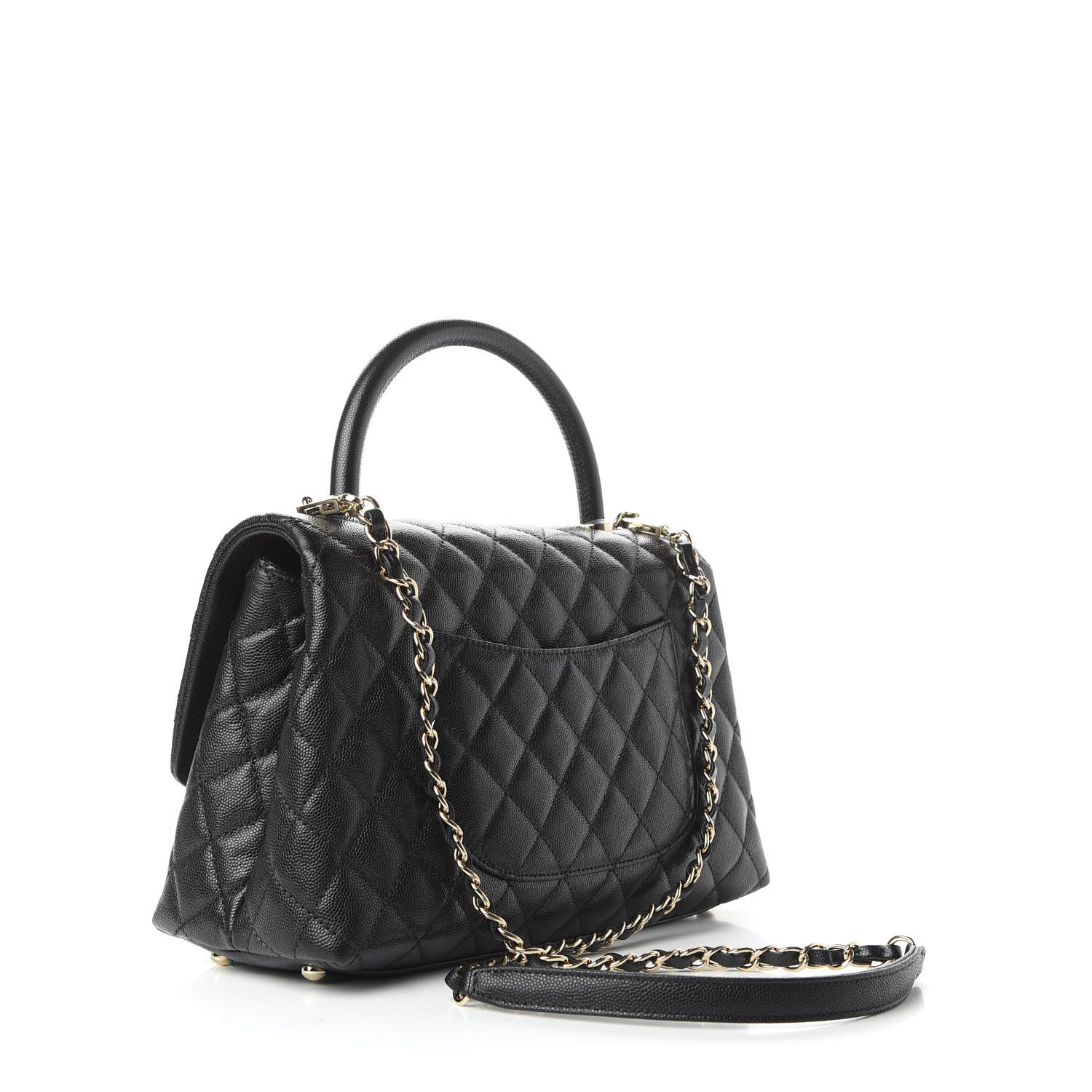 Chanel Caviar Quilted Small Coco Handle Flap Black 4 of 10