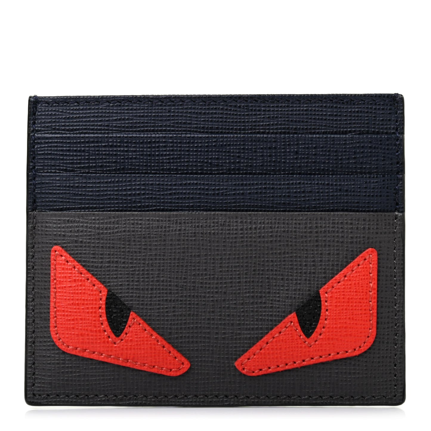Vitello Elite Monster Eyes Inlay Card Holder Asfalto Papavero Black