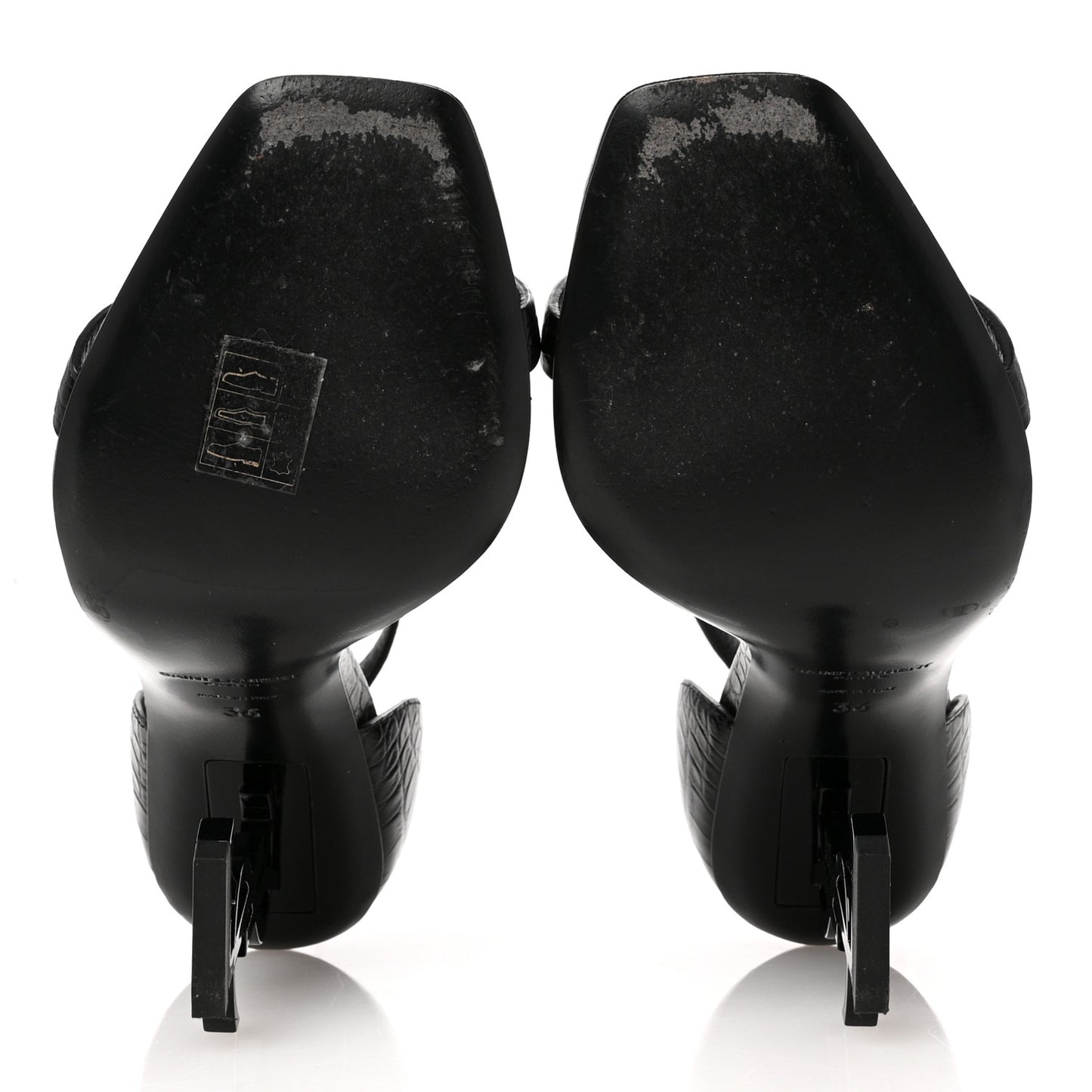 Calfskin Fake Cocco Opyum 110 Sandals 36 Black