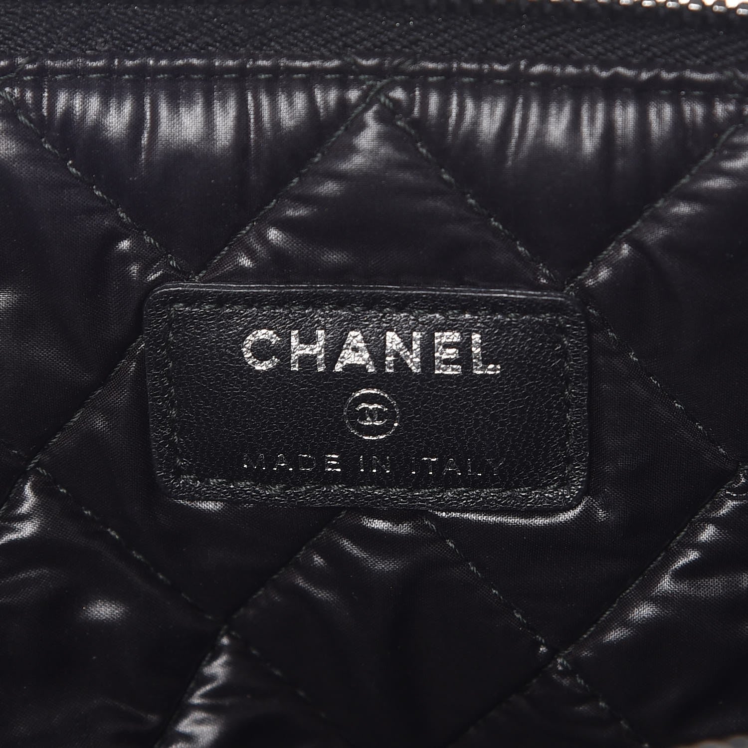 Chanel Lambskin Quilted Large Boy Cosmetic Case Black 6 of 9