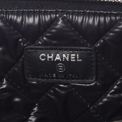 Chanel Lambskin Quilted Large Boy Cosmetic Case Black 6 of 9