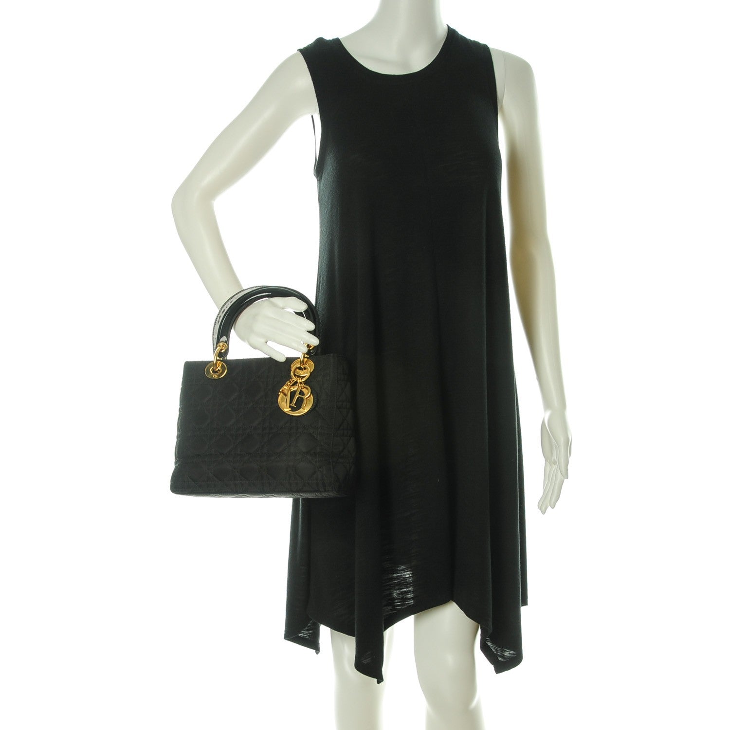 Christian Dior Nylon Cannage Medium Lady Dior Black 2 of 7