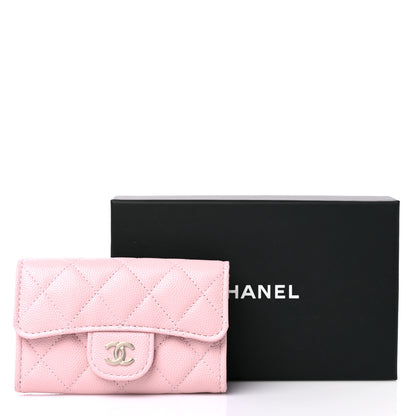 Chanel Caviar Quilted Flap Card Holder Wallet Light Pink 9 of 9