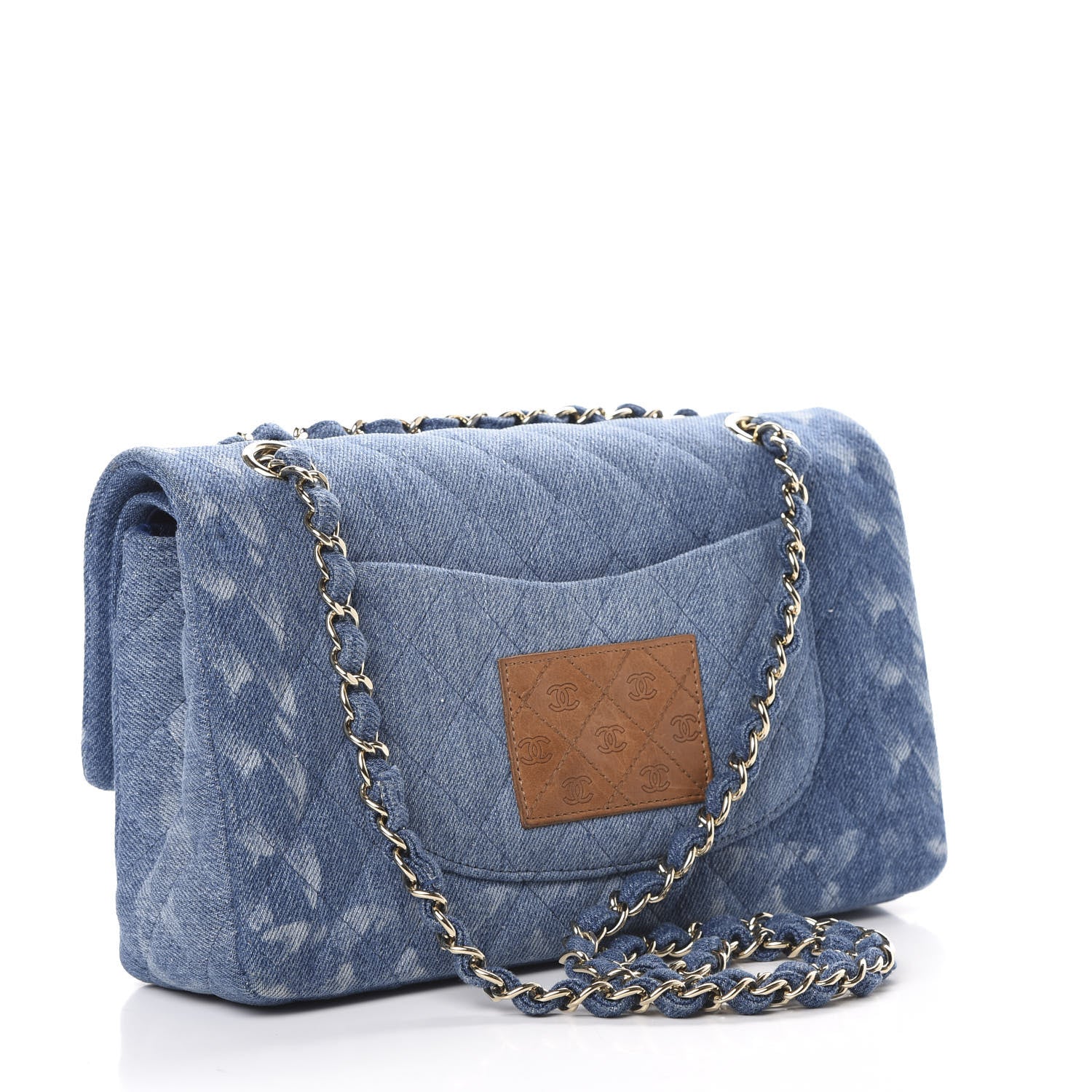 Chanel Denim Quilted Medium Double Flap Blue 2 of 11