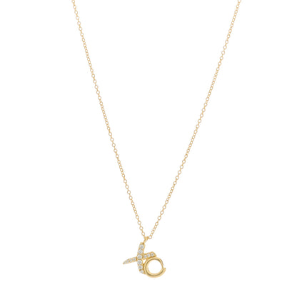 Tiffany 18K Yellow Gold Diamond Paloma Picasso Love & Kisses Pendant Necklace 1 of 7