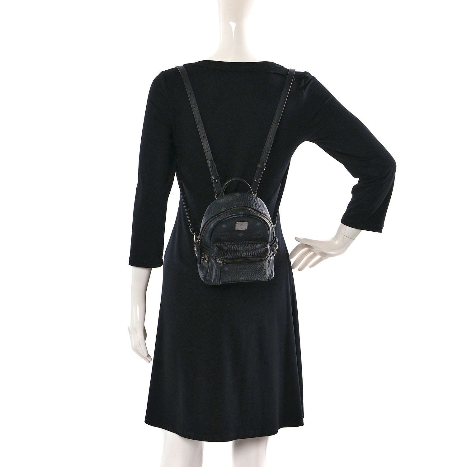 MCM Visetos Side Stud X-Mini Stark Bebe Boo Backpack Black 2 of 9