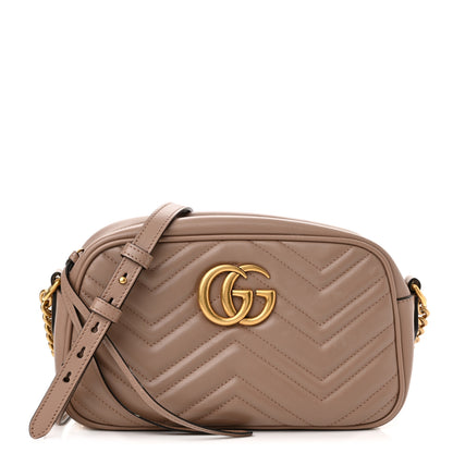 Gucci Calfskin Matelasse Small GG Marmont Chain Shoulder Bag Porcelain Rose 1 of 11