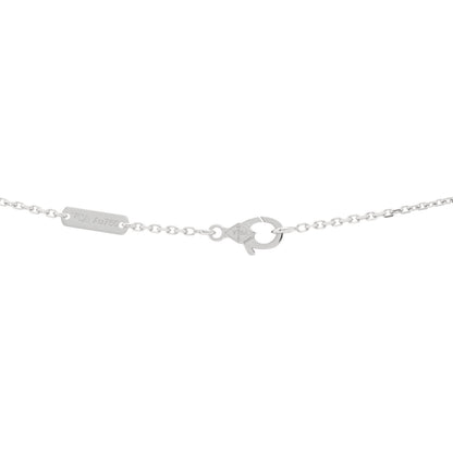 Van Cleef & Arpels 18K White Gold Diamond Celadon Green Sevres Porcelain Vintage Alhambra Pendant Necklace 3 of 3