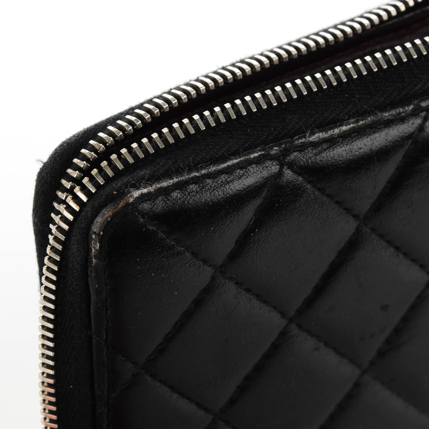 Chanel Lambskin Quilted Zip Around Organizer Wallet Black 10 of 11
