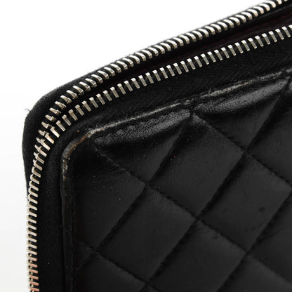 Chanel Lambskin Quilted Zip Around Organizer Wallet Black 10 of 11