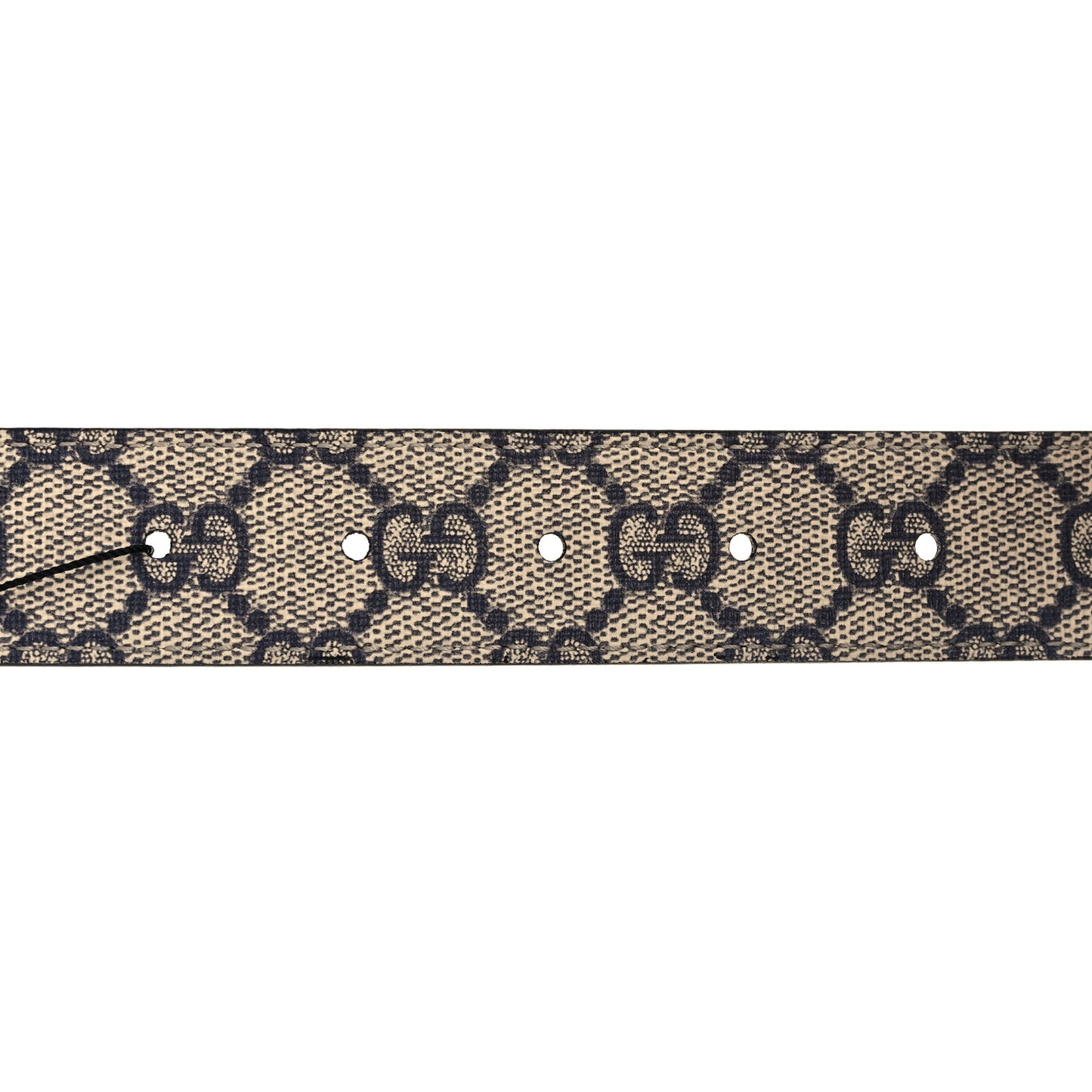 GG Supreme Monogram Plutone Calfskin Palladium Double G Reversible 30mm Belt 90 36 Beige Blue