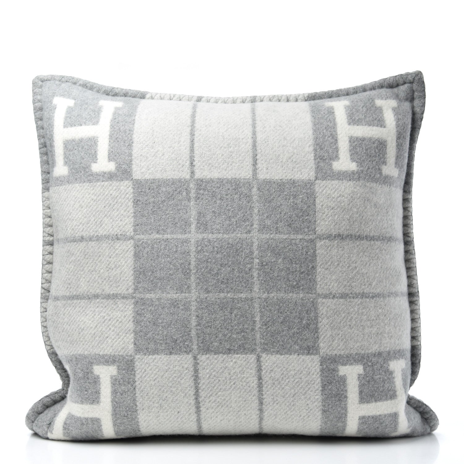 Hermes Wool Cashmere Avalon III Pillow PM Ecru Gris Clair 2 of 3