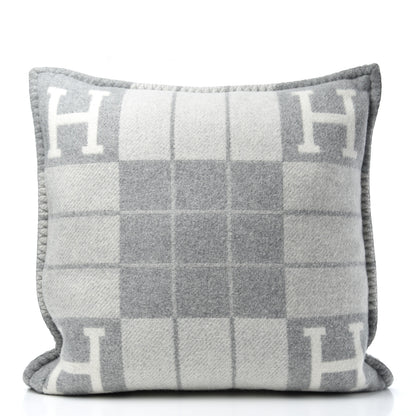 Hermes Wool Cashmere Avalon III Pillow PM Ecru Gris Clair 2 of 3