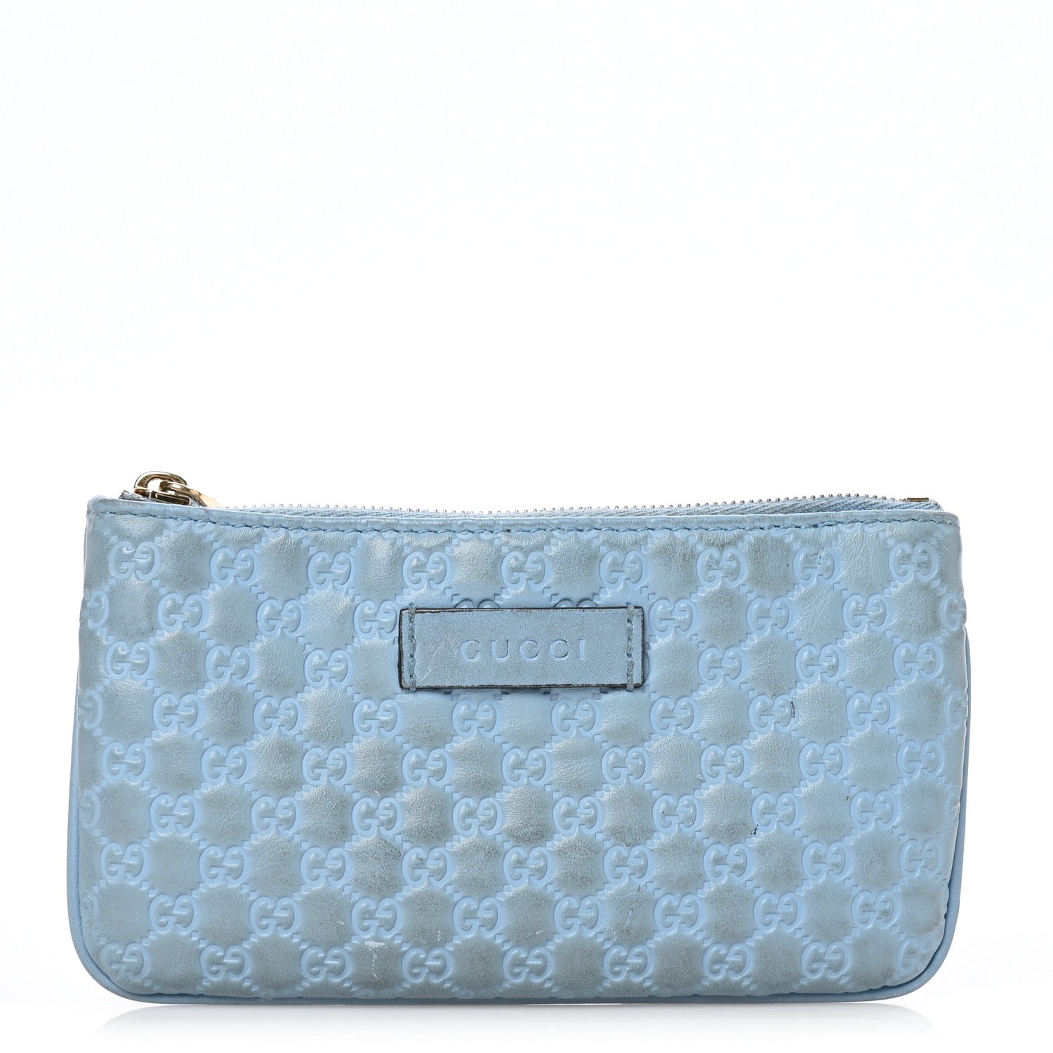 Gucci Microguccissima Key Ring Coin Case Mineral Blue 1 of 7