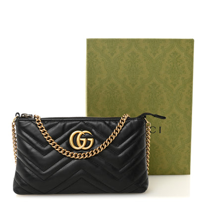 Gucci Calfskin Matelasse Mini GG Marmont Chain Bag Black 11 of 11