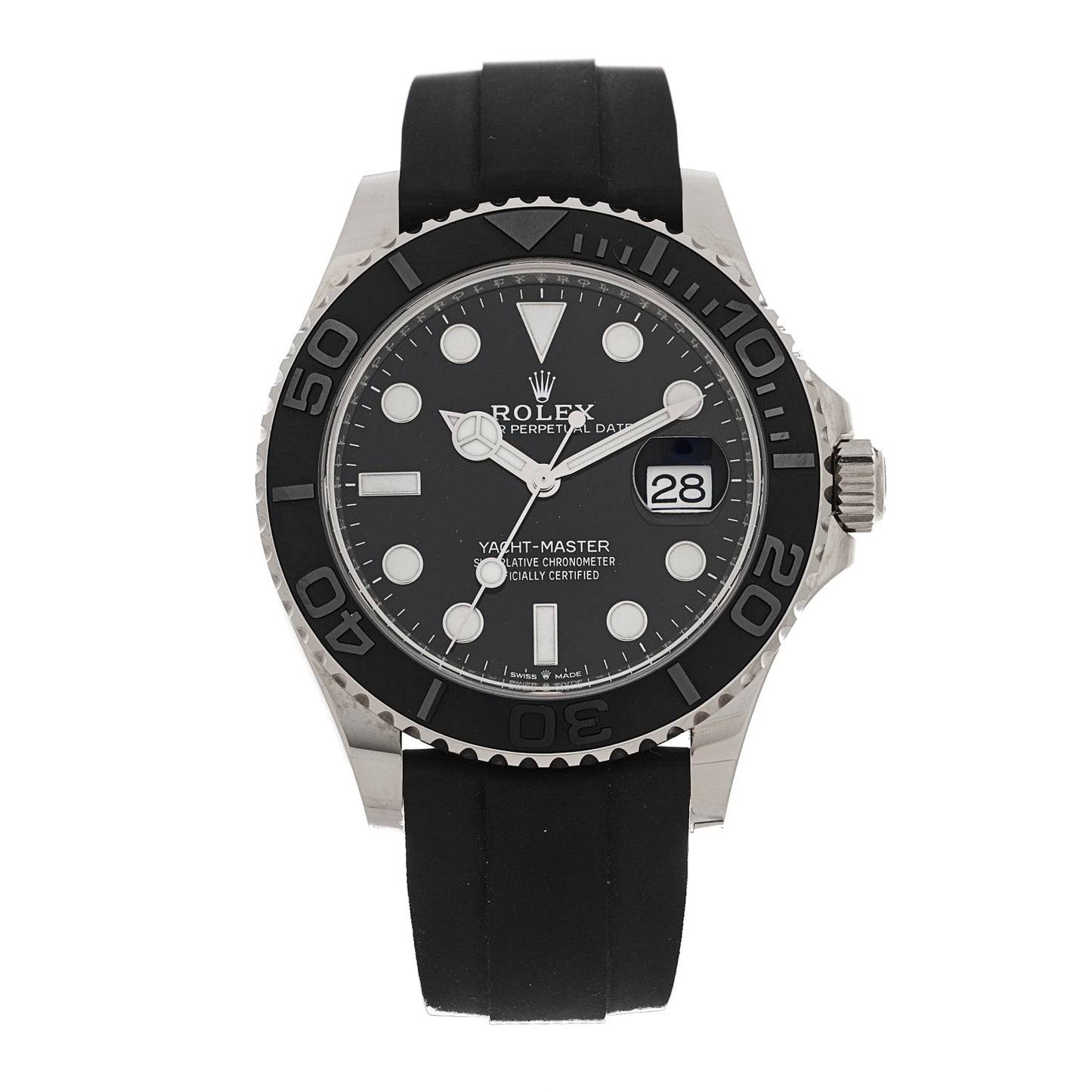 18K White Gold Oysterflex 42mm Oyster Perpetual Date Yacht-Master Watch Black 226659