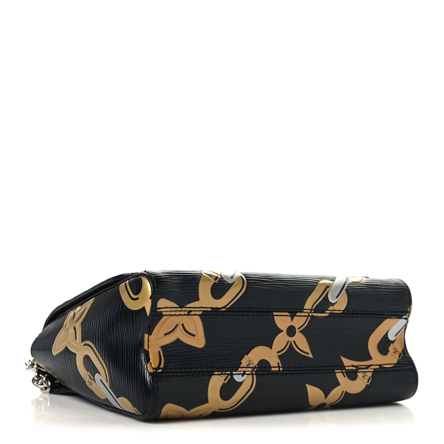 Epi Chain Flower Twist Shoulder Bag MM Black