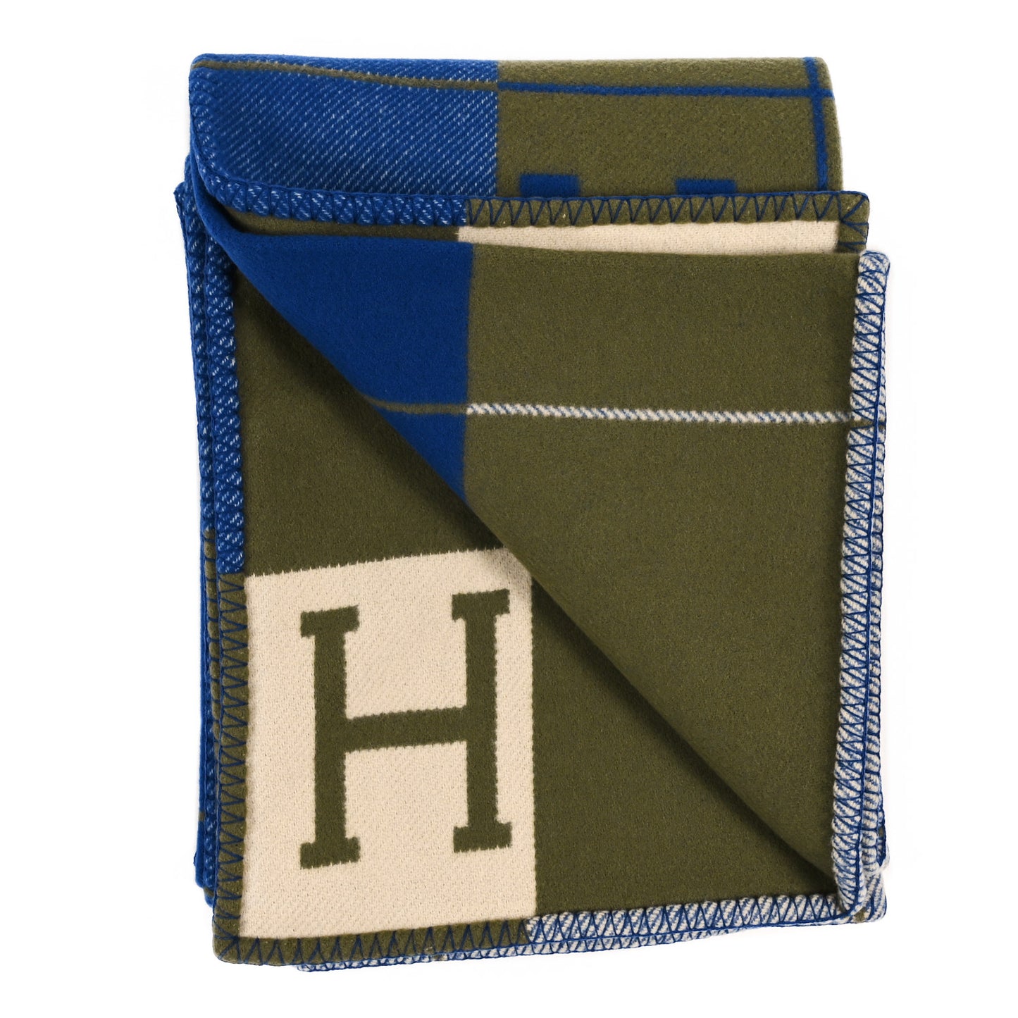 Wool Cashmere Avalon III Blanket Marine Kaki