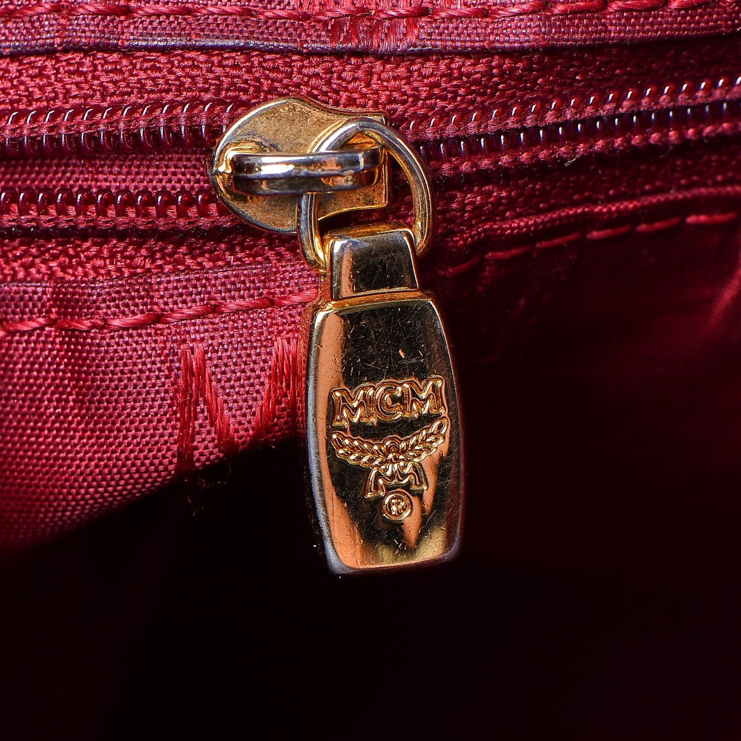 Nylon Monogram Bucket Shoulder Bag Red