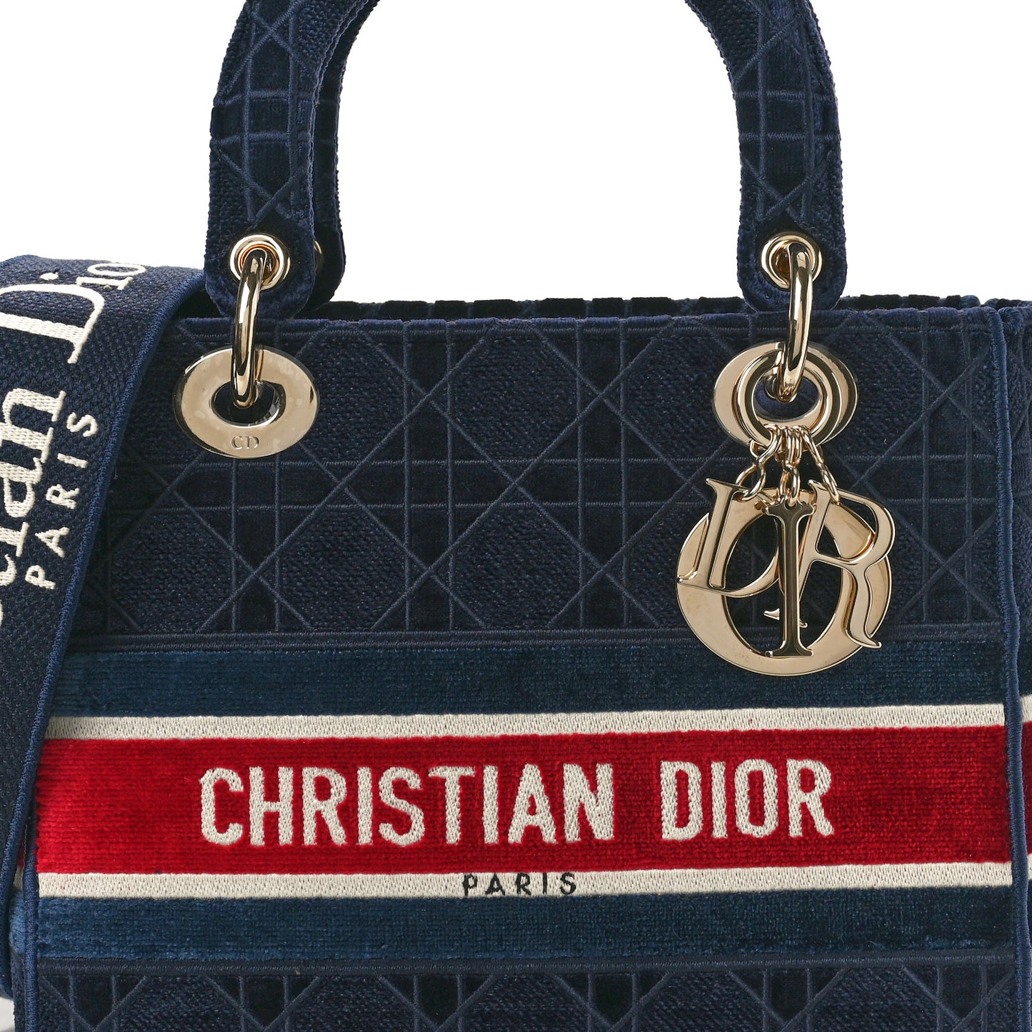 Velvet Cannage Medium Lady D-Lite Blue Red White
