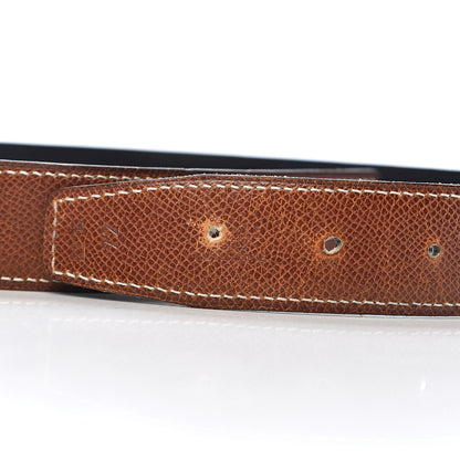 Hermes Box Courchevel 32mm Constance H Belt 72 Black Cognac 5 of 9