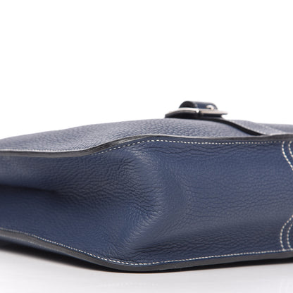 Hermes Taurillon Clemence Halzan 31 GM Bleu Saphir 6 of 10