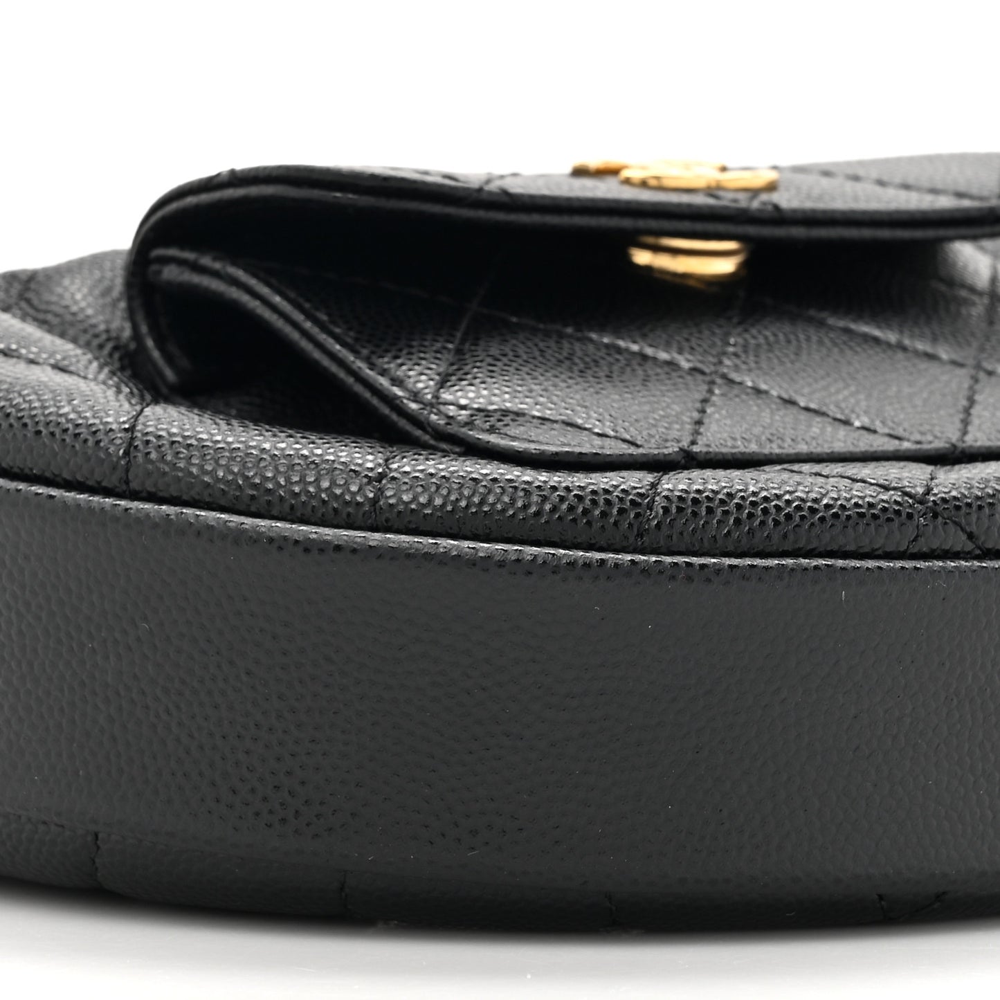 Caviar Quilted Polly Pocket Pouch Hobo Black