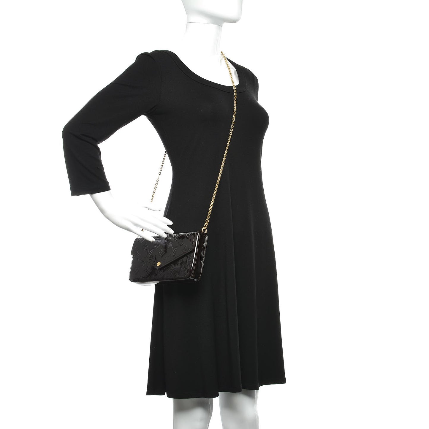Vernis Pochette Felicie Chain Wallet Amarante