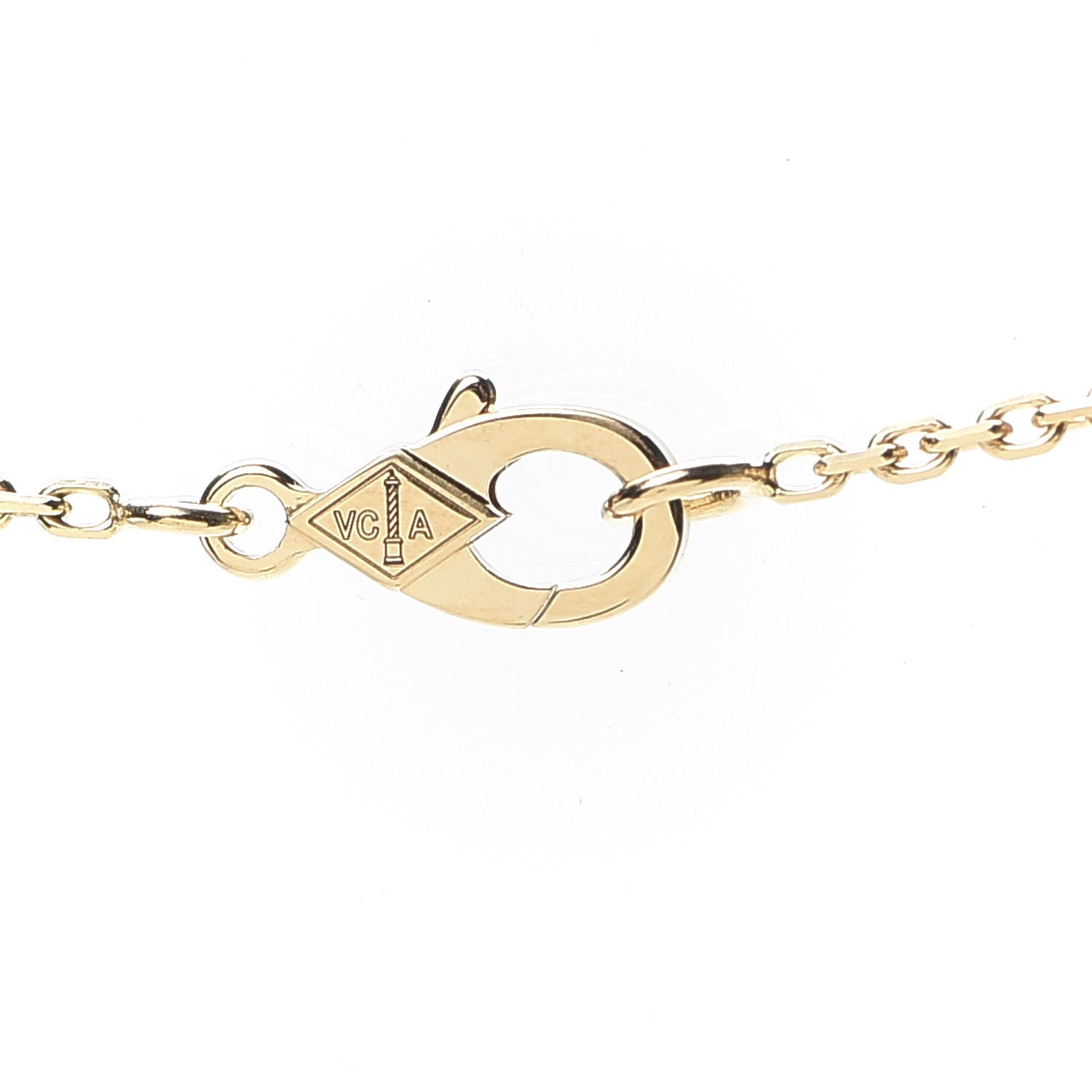 Van Cleef & Arpels 18K Yellow Gold Mother of Pearl Vintage Alhambra Pendant Necklace 4 of 8