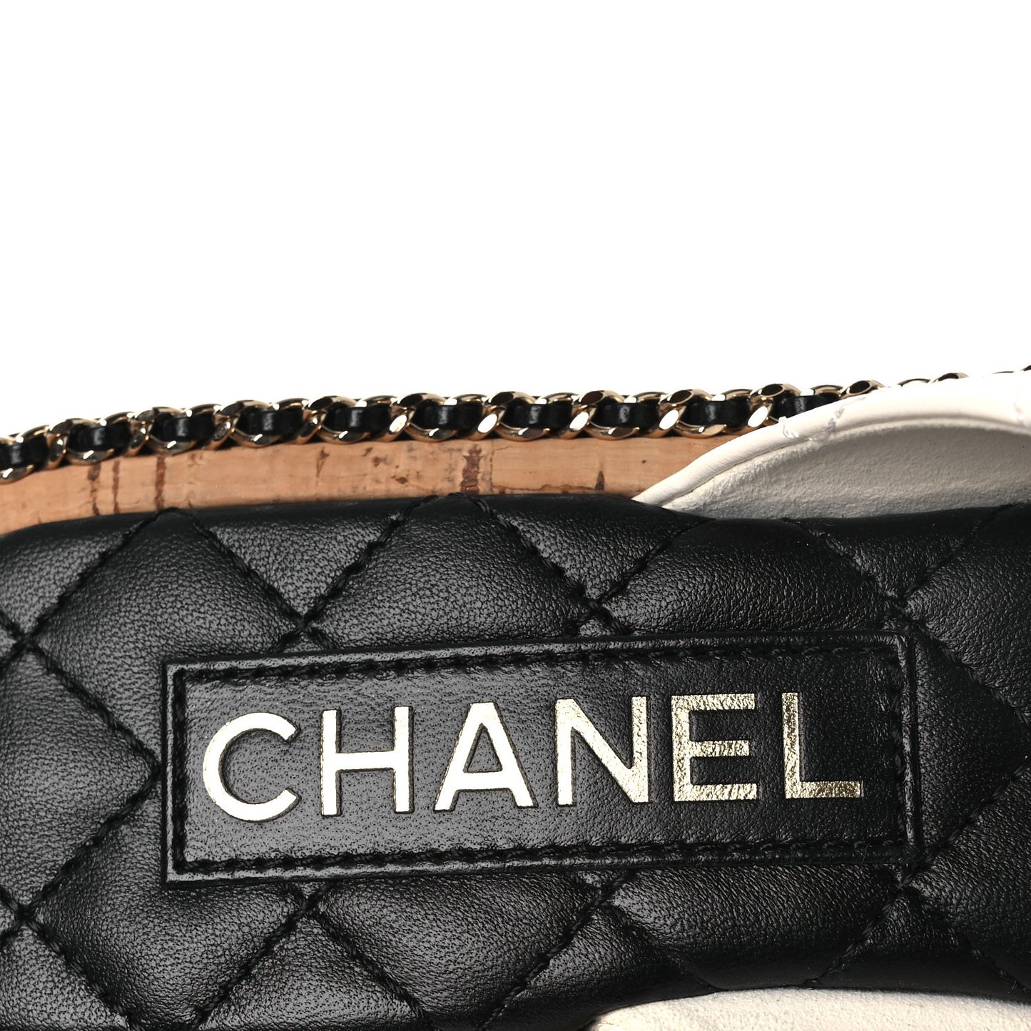 Lambskin Quilted Chain CC Sandals 37.5 White