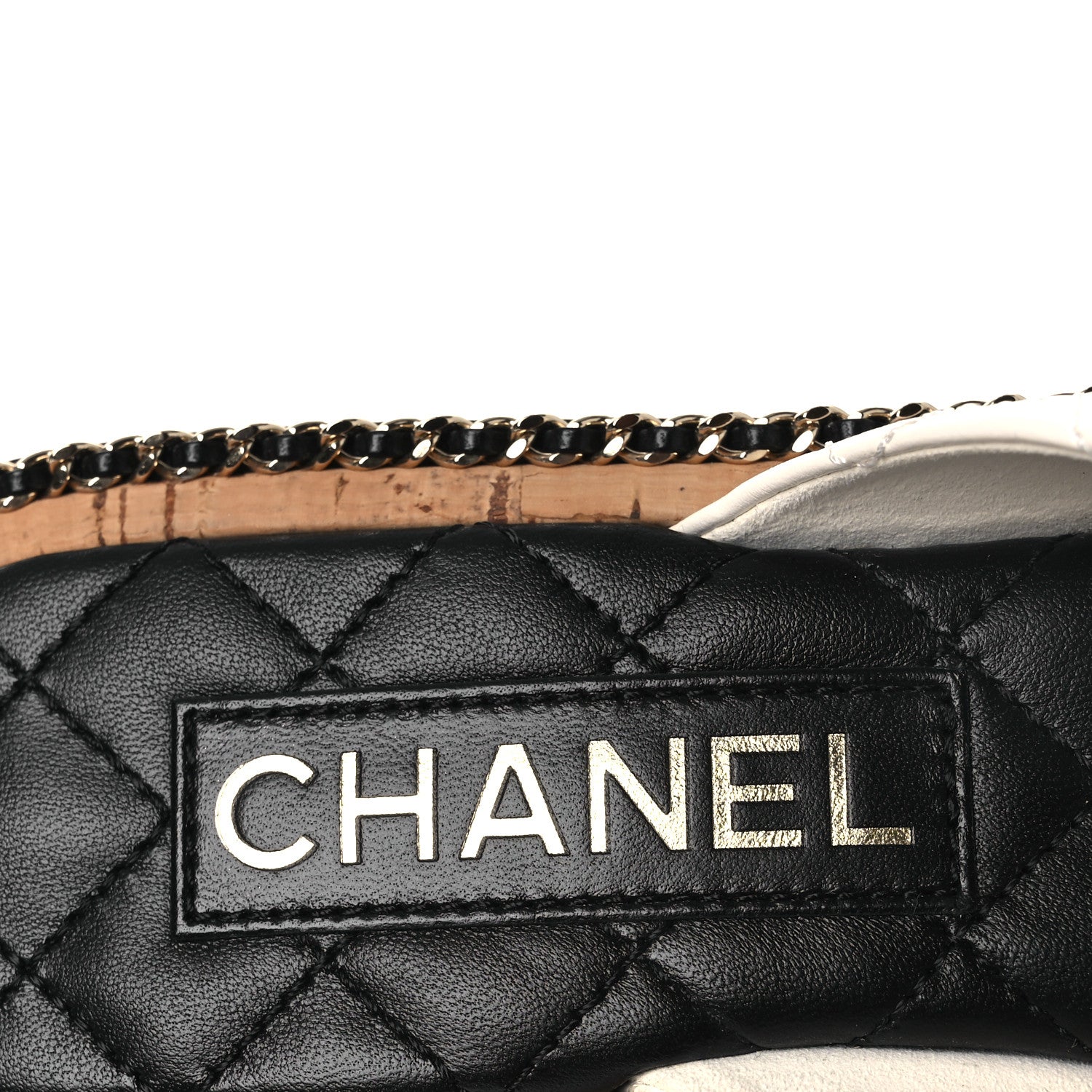 Chanel Lambskin Quilted Chain CC Sandals 37.5 White 9 of 10