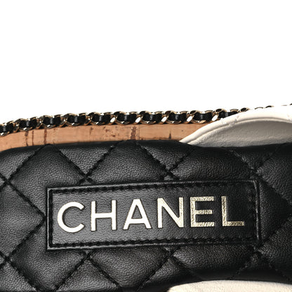 Chanel Lambskin Quilted Chain CC Sandals 37.5 White 9 of 10