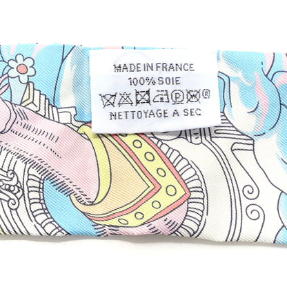 Hermes Silk Sur Mon Nuage Twilly Abricot Bleu Multicolor 3 of 4