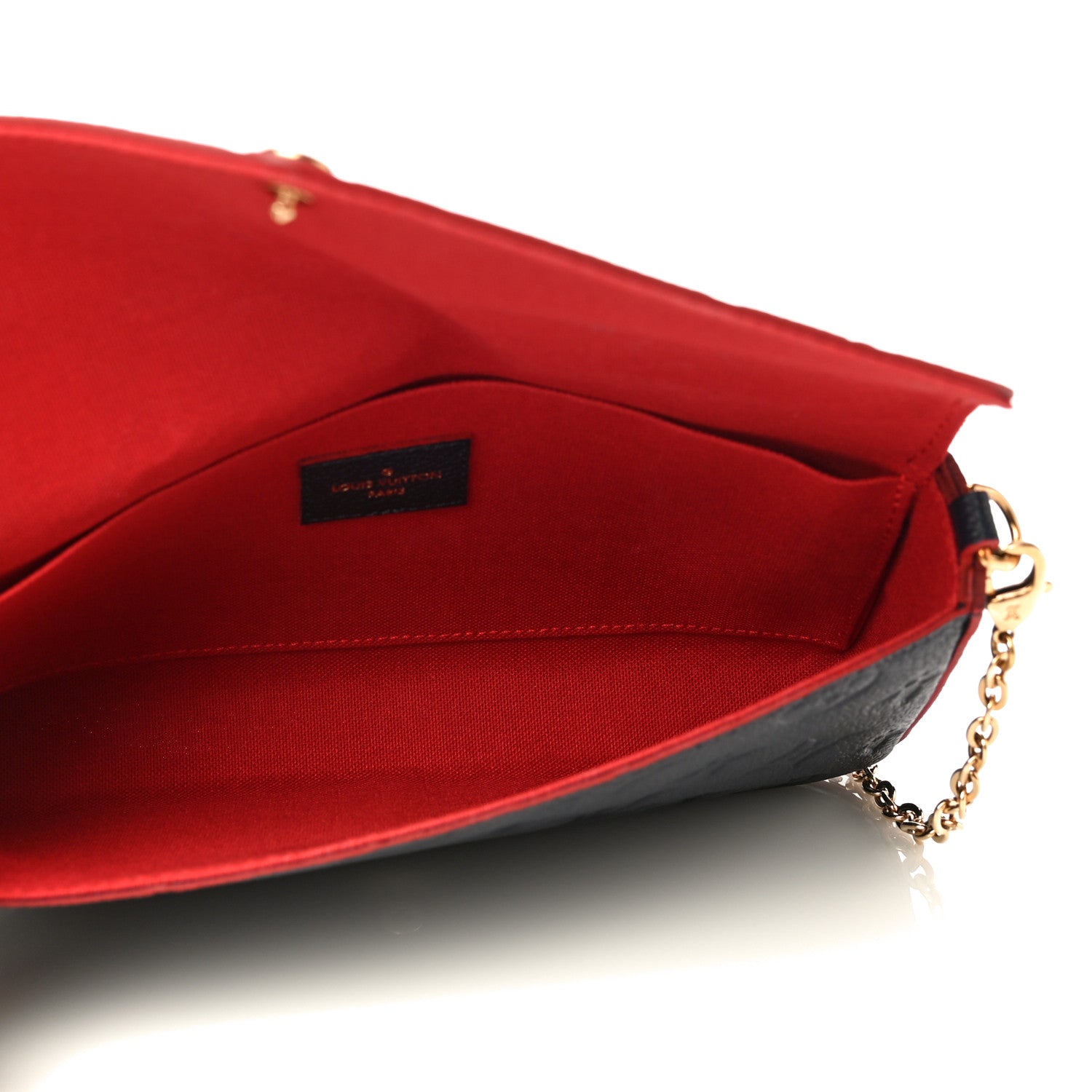 Louis Vuitton Empreinte Pochette Felicie Chain Wallet Marine Rouge 6 of 14